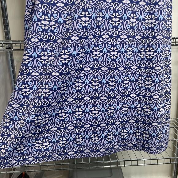 J McLaughlin‎ Purple Blue Catalina Cloth Shift Dress Size L Preppy Old Money - Picture 4 of 12